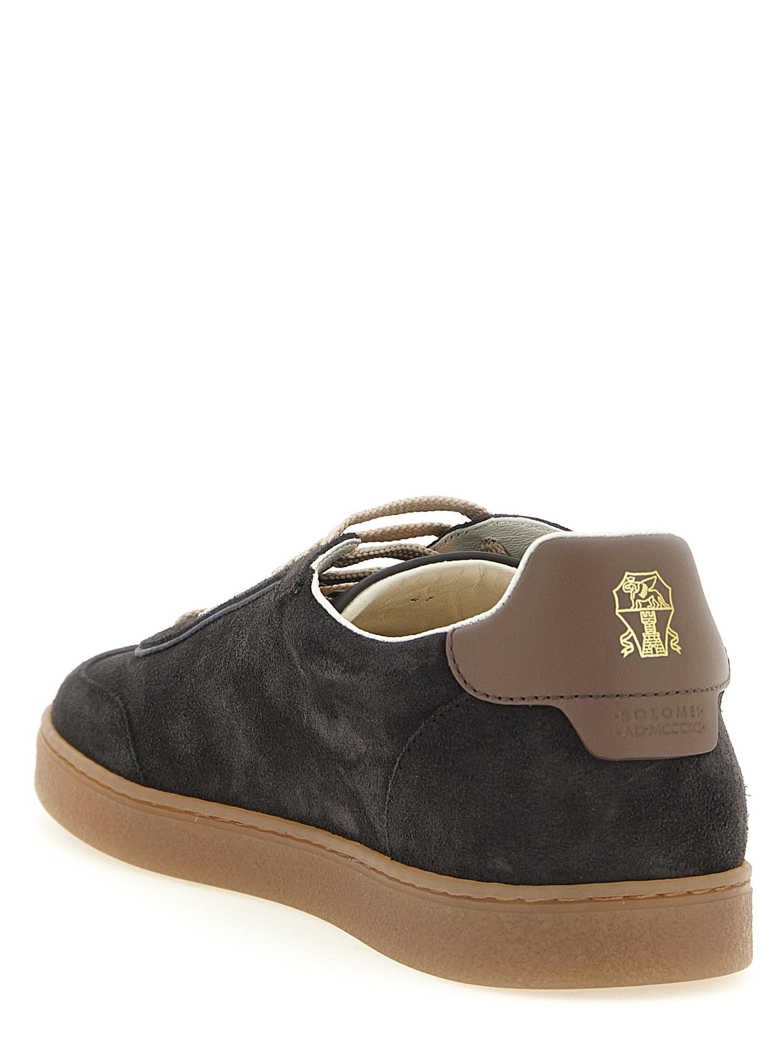 Brunello Cucinelli Gray Calfskin Low Top Sneakers - 3