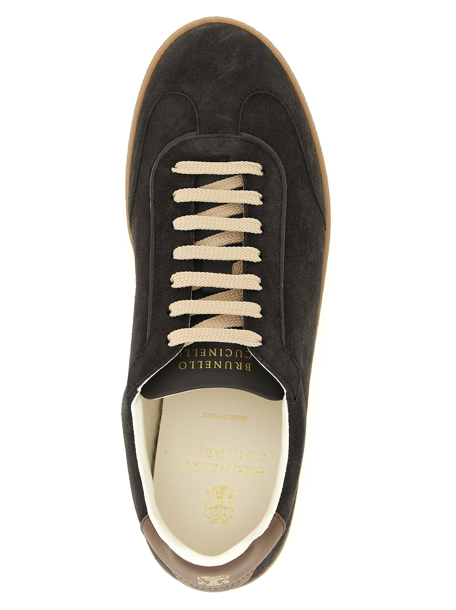 Brunello Cucinelli Gray Calfskin Low Top Sneakers - 4