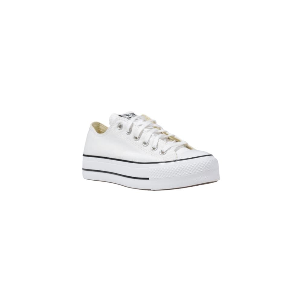 Converse White Fabric Platform Sneakers - 3