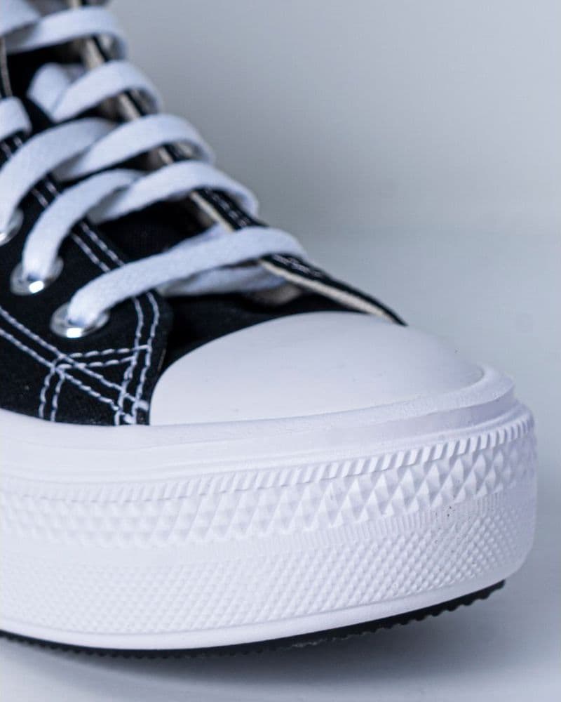 Converse Black Cotton Platform Sneakers - 4