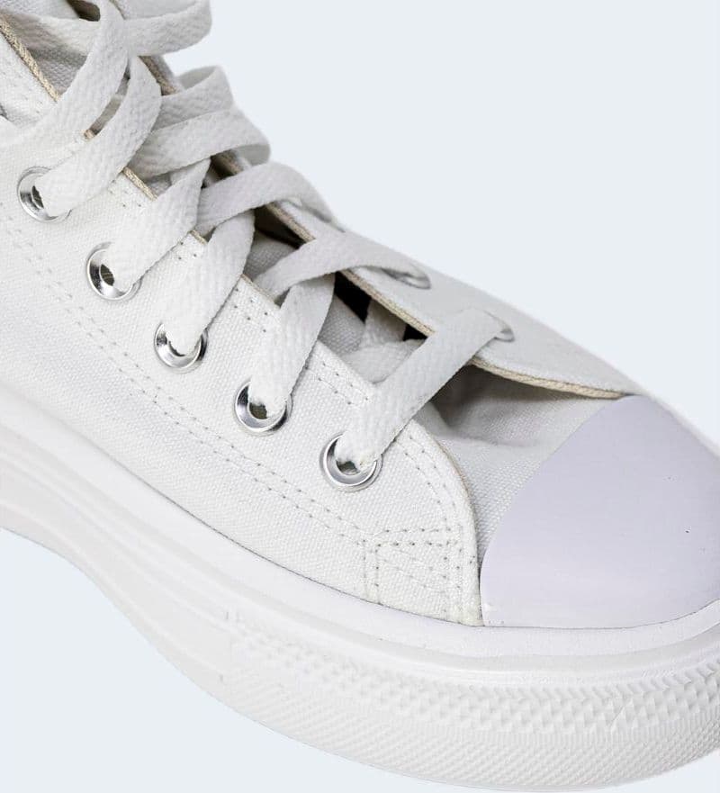 Converse White Cotton High Top Sneakers - 4