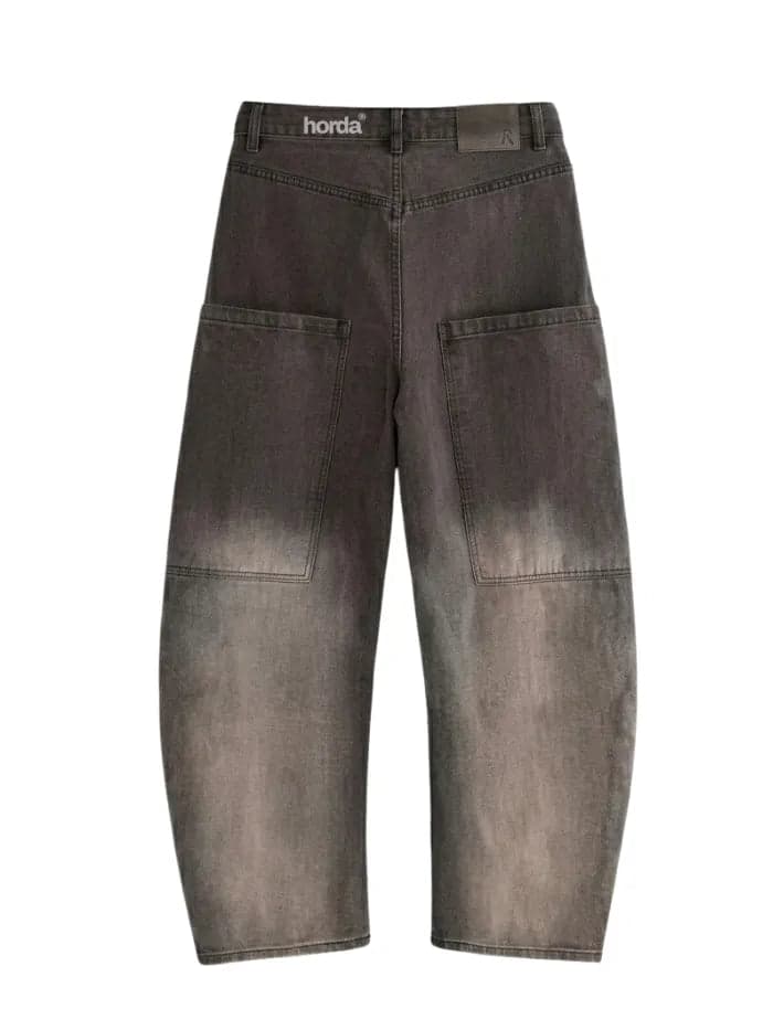 Jeans Balloon Grey In Cotone 100% – Fit Wide Leg Distressed Vintage - 2