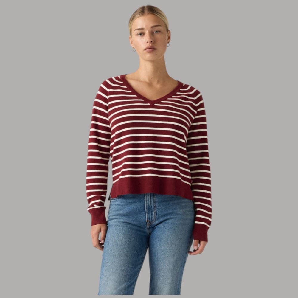 Pullover Levi's 0046F0011 scollo a V con motivo a righe - 5