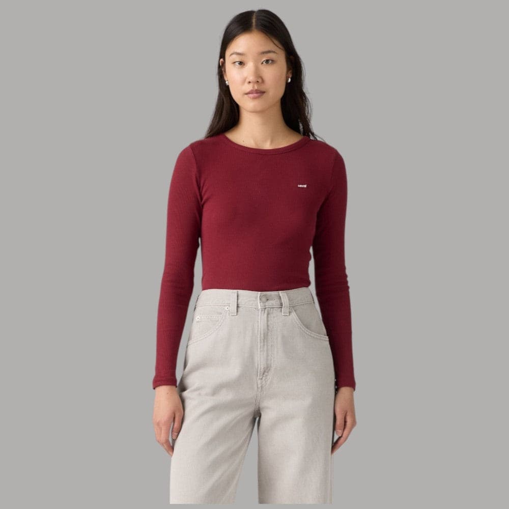 T-shirt maniche lunghe Levi's Hayes con motivo a coste e logo sul petto - 5