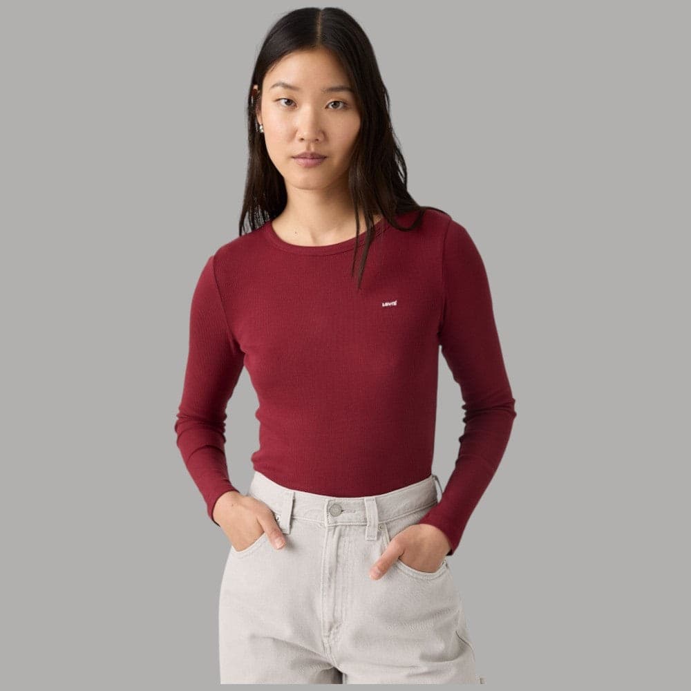 T-shirt maniche lunghe Levi's Hayes con motivo a coste e logo sul petto - 2