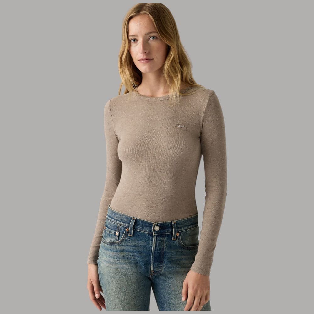 T-shirt maniche lunghe Levi's Hayes con motivo a coste e logo sul petto - 5