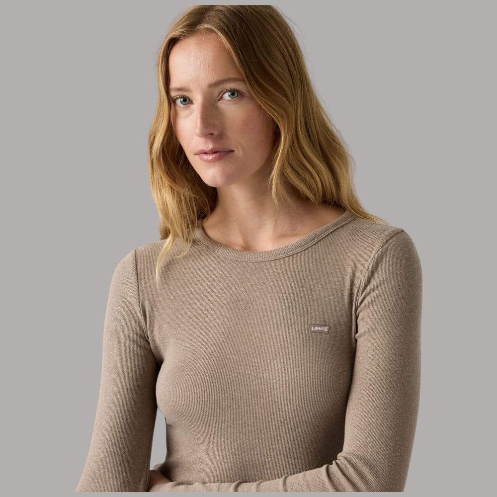 T-shirt maniche lunghe Levi's Hayes con motivo a coste e logo sul petto - 8