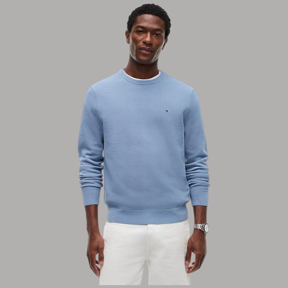 Pullover Tommy Hilfiger MW0MW36347 in cotone pettinato girocollo - 6