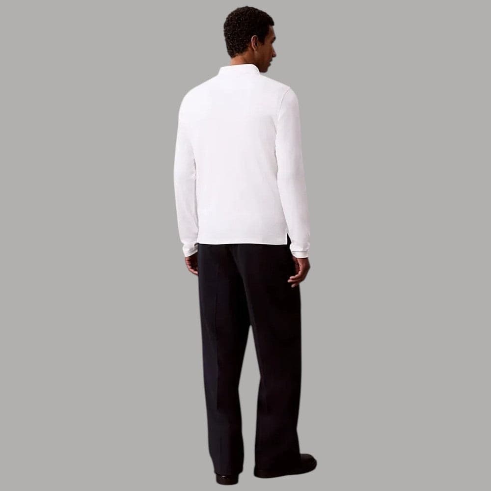 Maglia polo Calvin Klein LV04LH240G maniche lunghe slim fit con logo tono su tono - 7