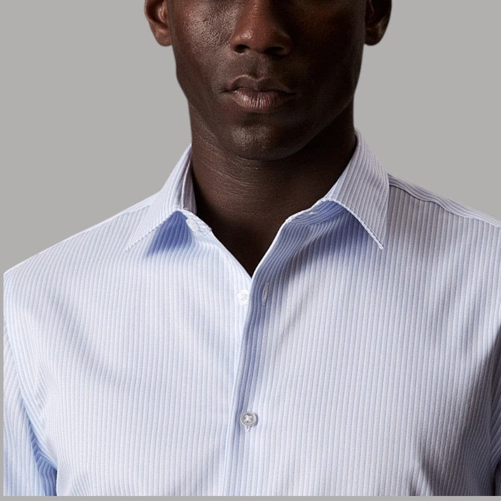 Camicia Calvin Klein LV019EU143 slim fit a righe con logo ricamato - 3