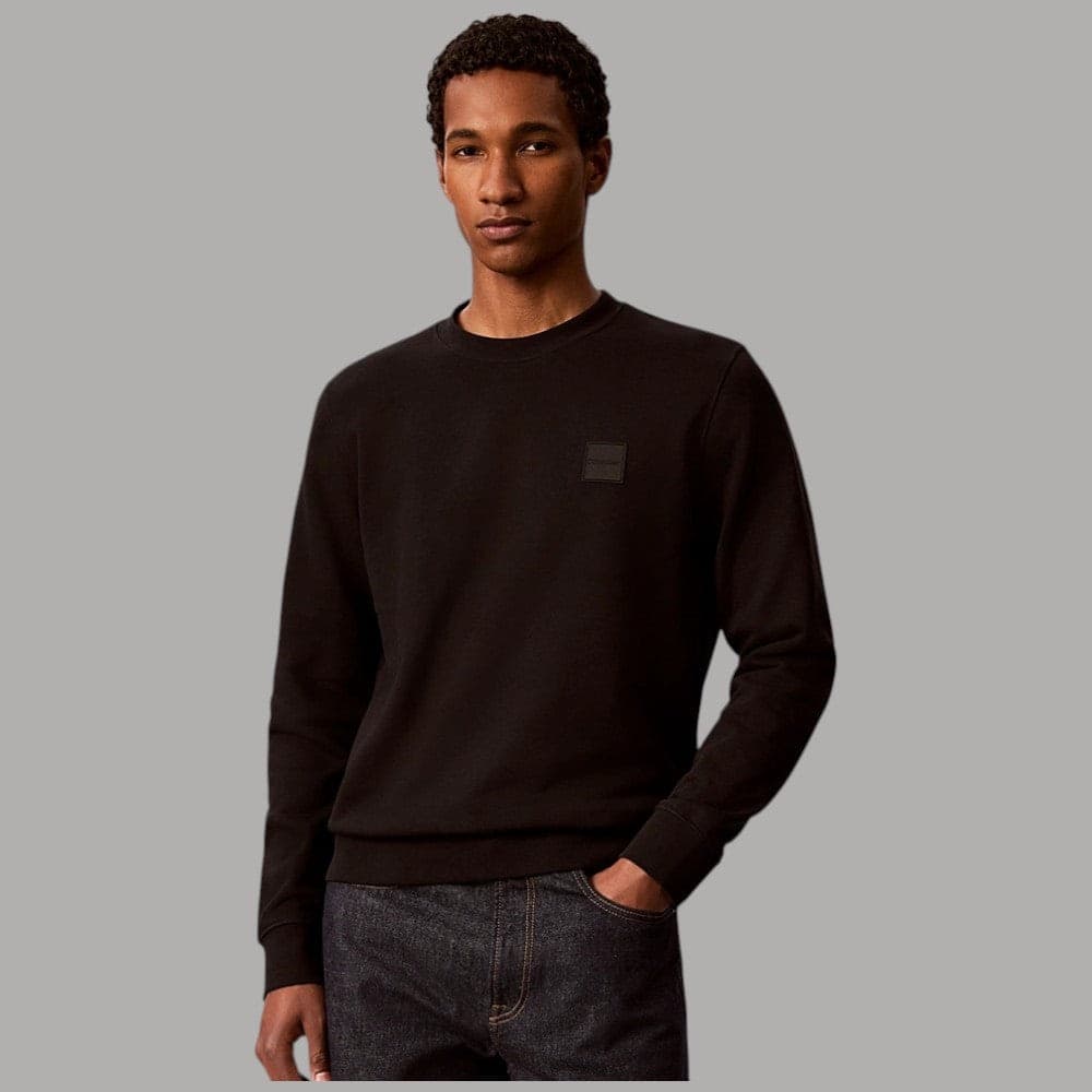Felpa uomo Calvin Klein LV04LH230G con patch logata e girocollo - 6