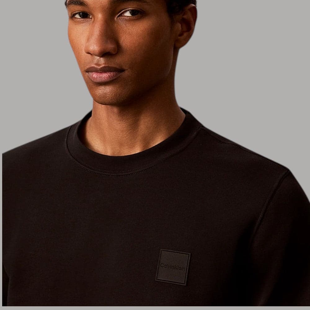 Felpa uomo Calvin Klein LV04LH230G con patch logata e girocollo - 2