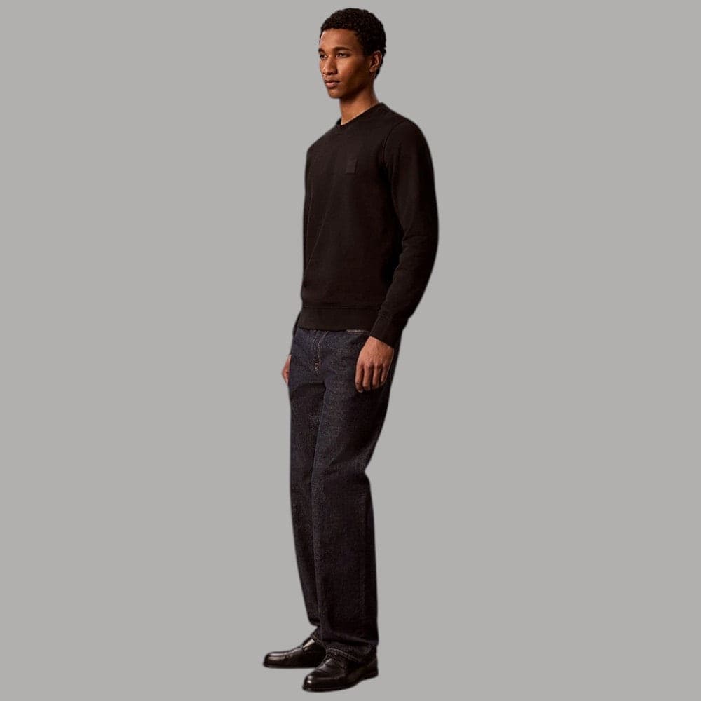 Felpa uomo Calvin Klein LV04LH230G con patch logata e girocollo - 4