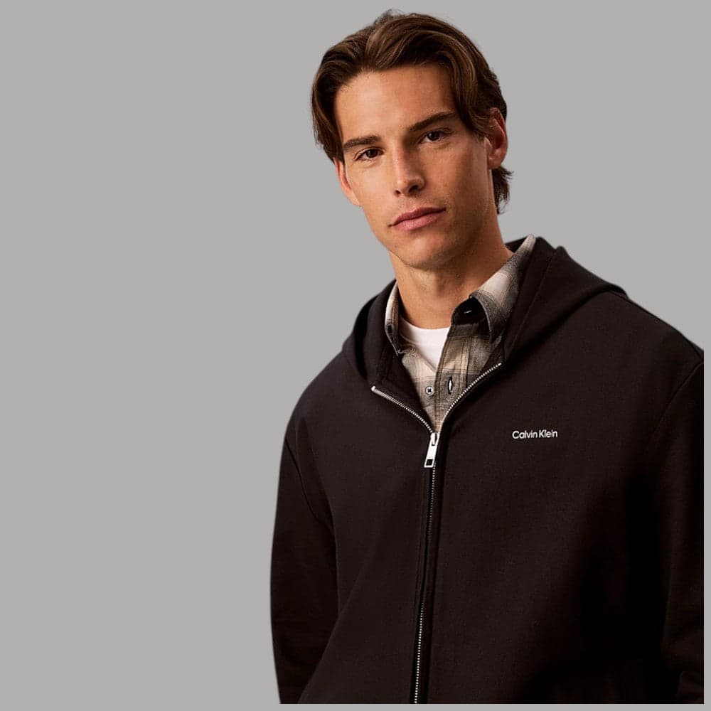 Felpa con zip Calvin Klein LV04LH218G con micro logo e cappuccio - 2