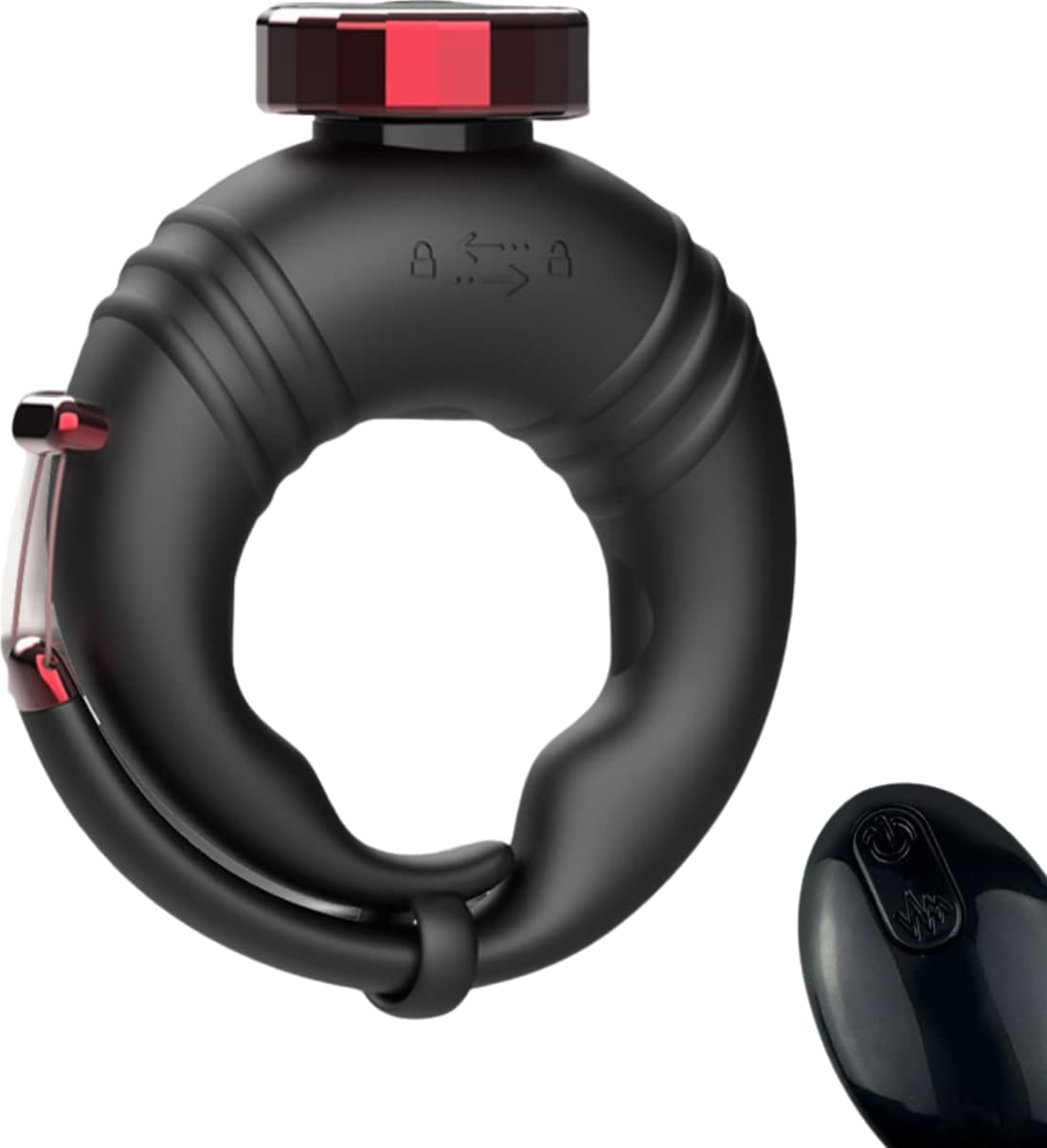 Anello per il Pene Vibrante Regolabile con Telecomando 10 Vibrazioni Sex Fallico