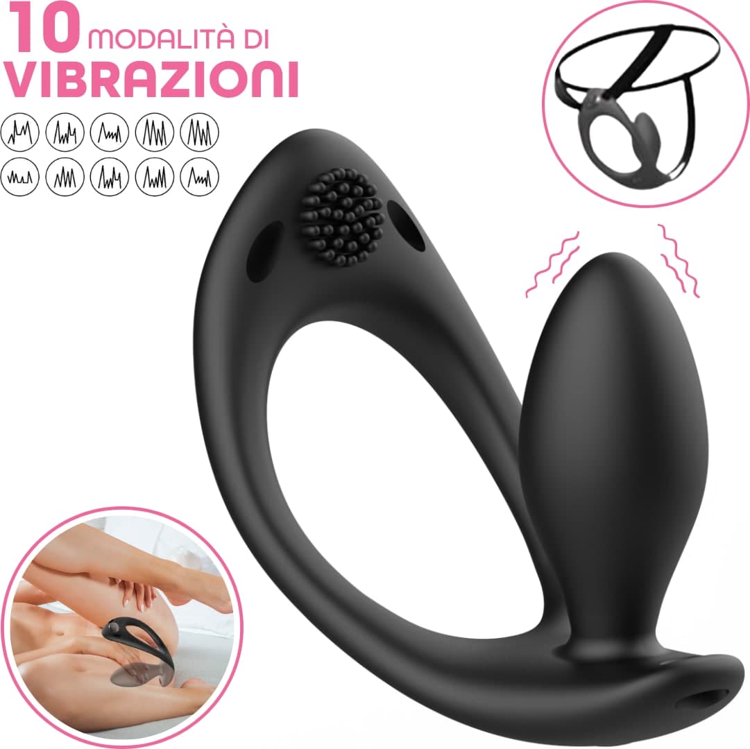 Plug Anale Vibrante Indossabile con Telecomando Vibratore Stimolatore Clitoride - 2