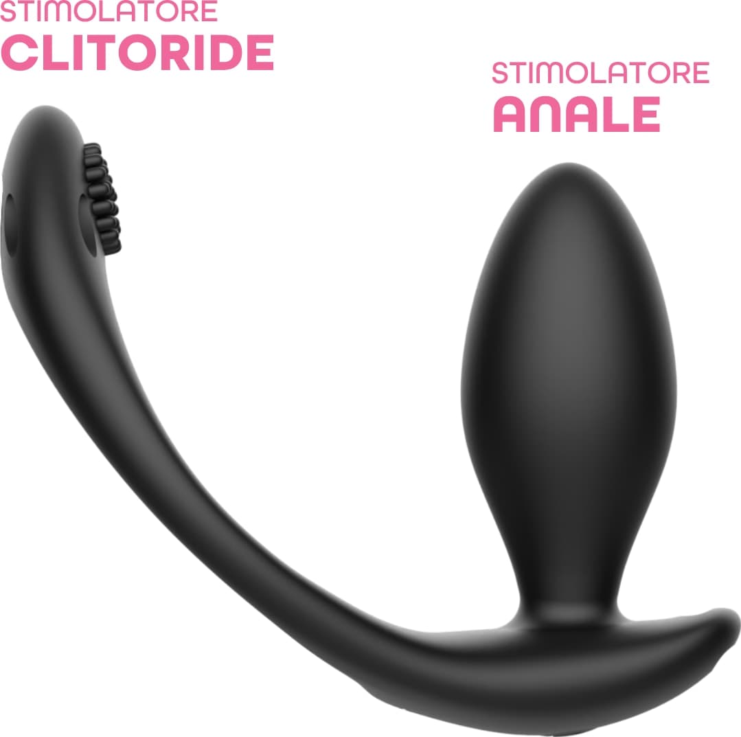 Plug Anale Vibrante Indossabile con Telecomando Vibratore Stimolatore Clitoride - 3