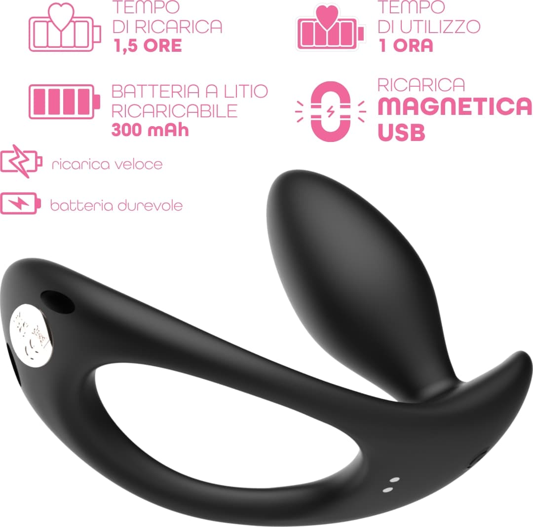 Plug Anale Vibrante Indossabile con Telecomando Vibratore Stimolatore Clitoride - 4
