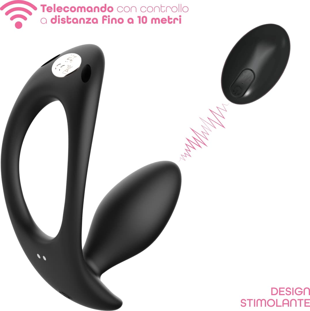 Plug Anale Vibrante Indossabile con Telecomando Vibratore Stimolatore Clitoride - 8
