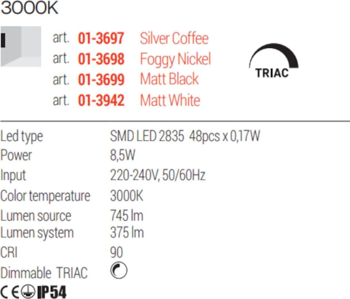 Applique moderno Redo Group CITYLINE AP 3000 IP54 dimmerabile orientabile - 9