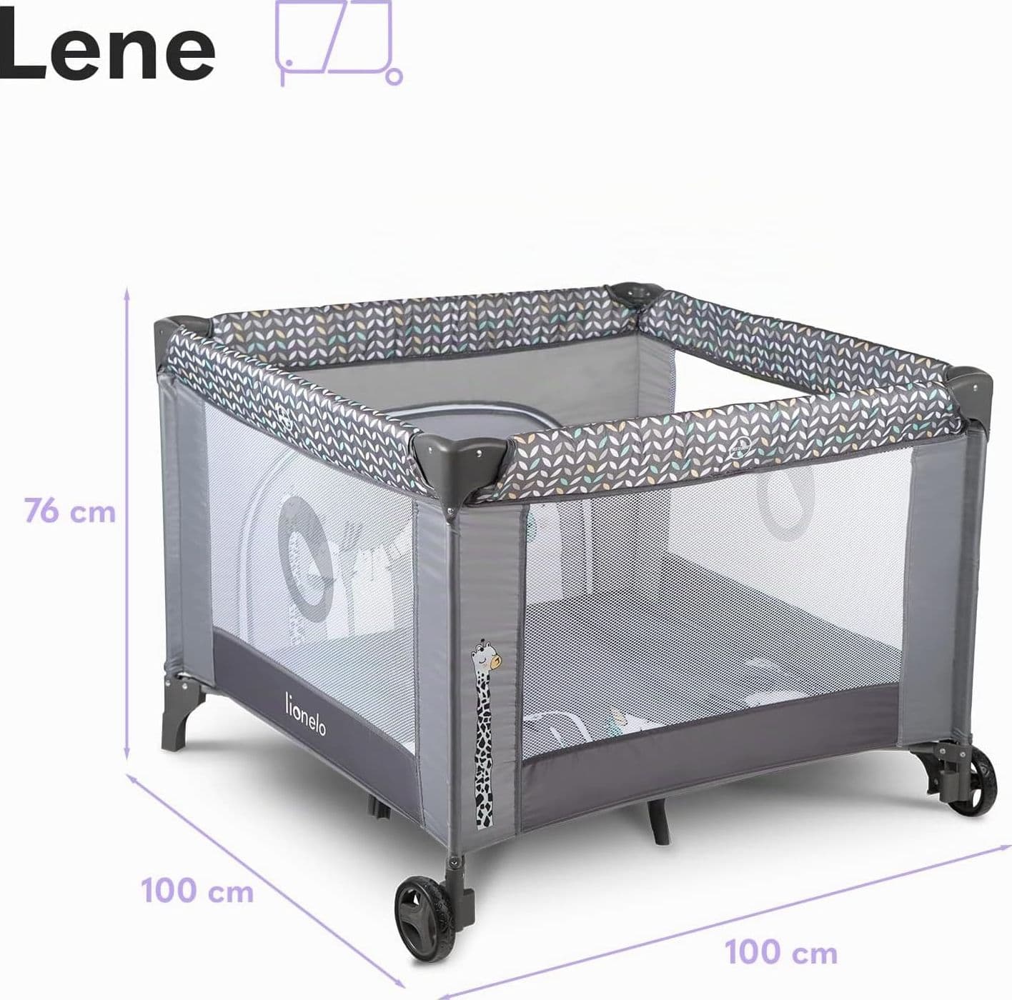 Lionelo - Box bambini pieghevole Lene 3in1 - 100x100cm - 3
