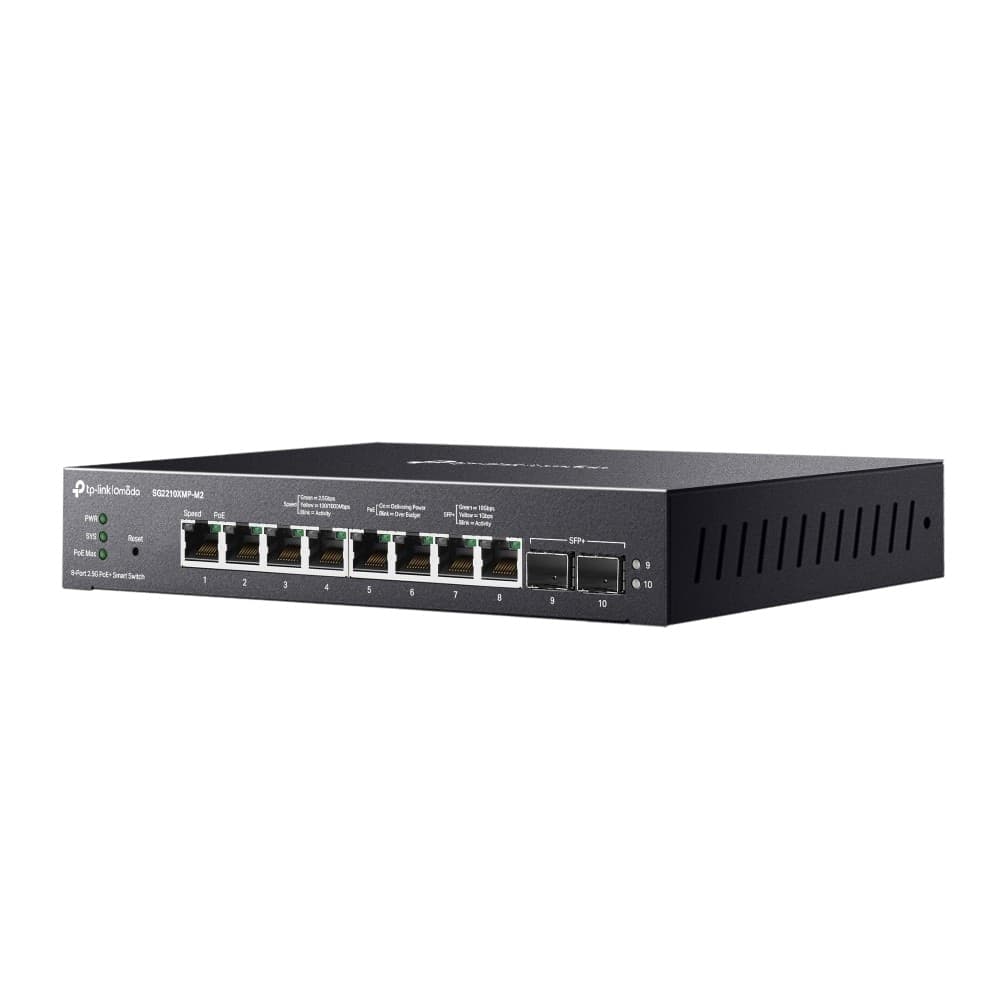 Omada Switch Smart 8 Porte 2.5GBASE-T PoE+, 2 Porte 10GE SFP+ - SG2210XMP-M2 - 2