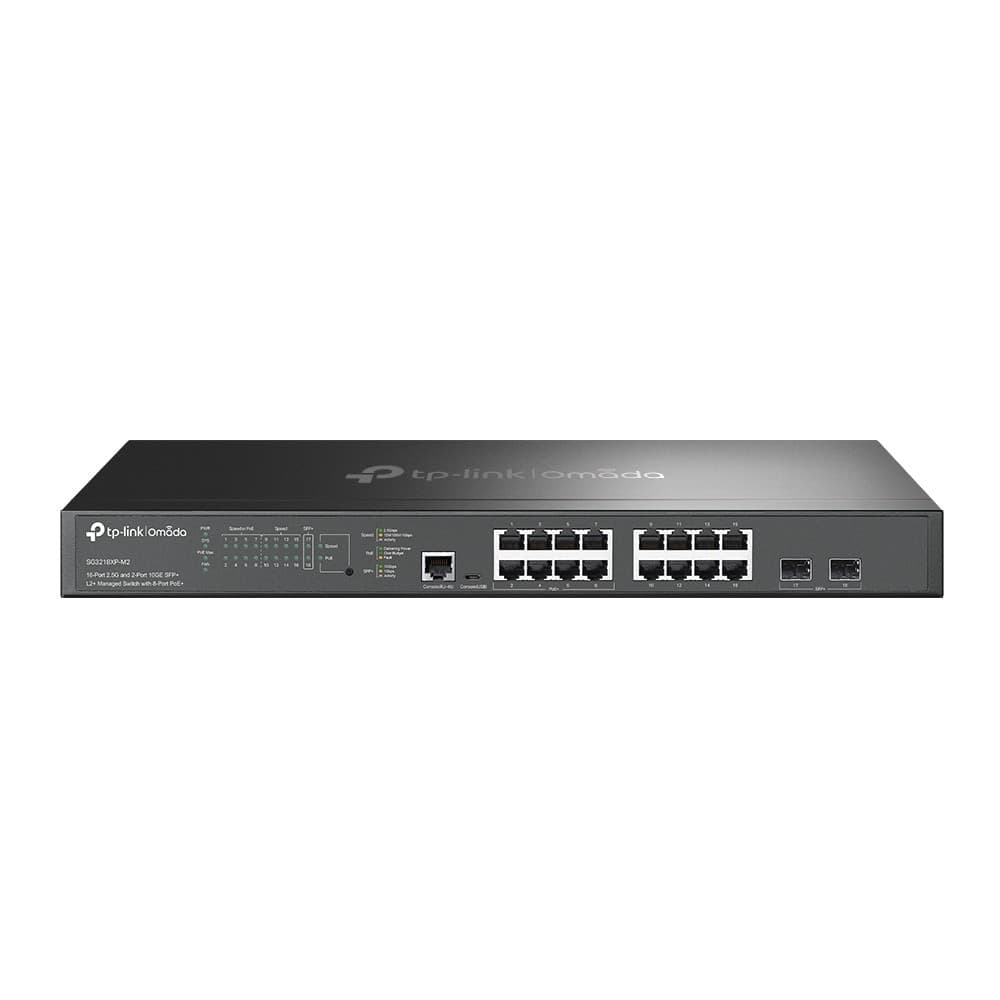 Omada Switch Managed L2+ con 16 Porte 2.5G, 8 PoE+, 2 10GE SFP+ - SG3218XP-M2