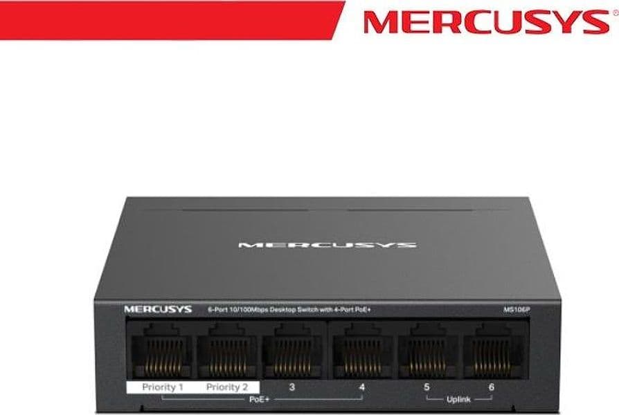 Mercusys 6-Port 10/100Mbps Desktop Switch with 4-Port PoE+ - MS106P