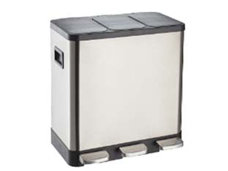 PATTUMIERA DIFFERENZIATA INOX 3 SCOMPARTI DA LT.14- - cm.58,5x37x43 - 1 pezzi XTRA