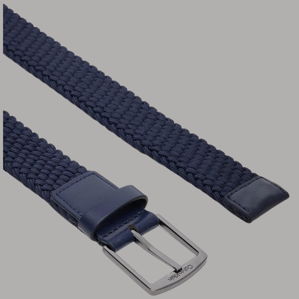 Cintura uomo Calvin Klein intrecciata elasticizzata con fibbia logo - 3