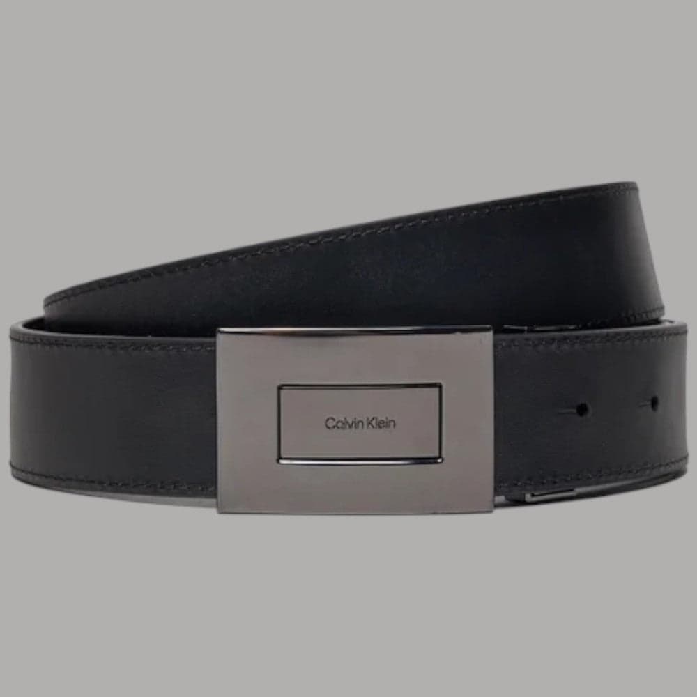 Cintura uomo Calvin Klein reversibile in vera pelle con logo - 2
