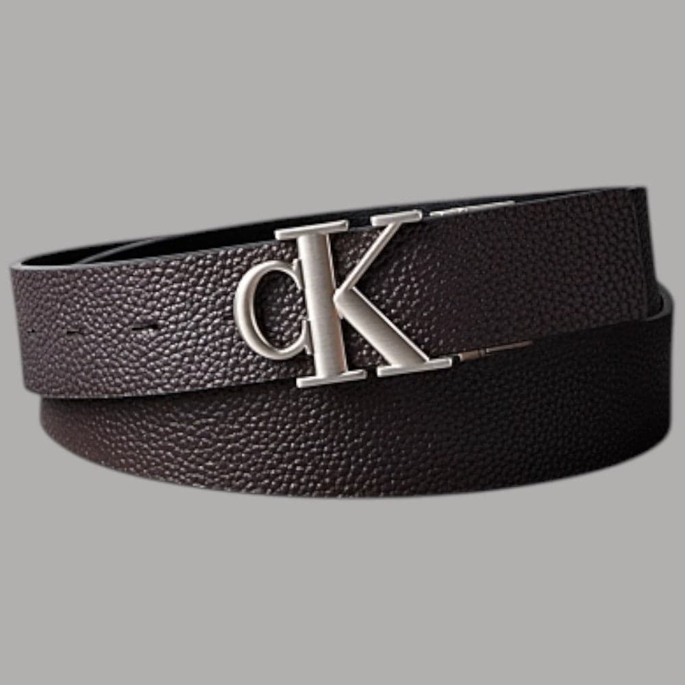 Cintura Calvin Klein double-face con fibbia monogramma CK - 4