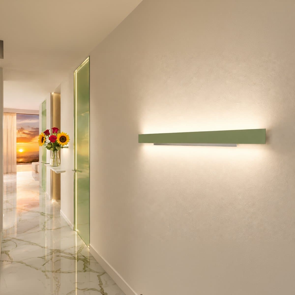 Applique moderno Promoluce DISPLAY A105 VS LED CCT 5950LM metallo verde salvia - 2