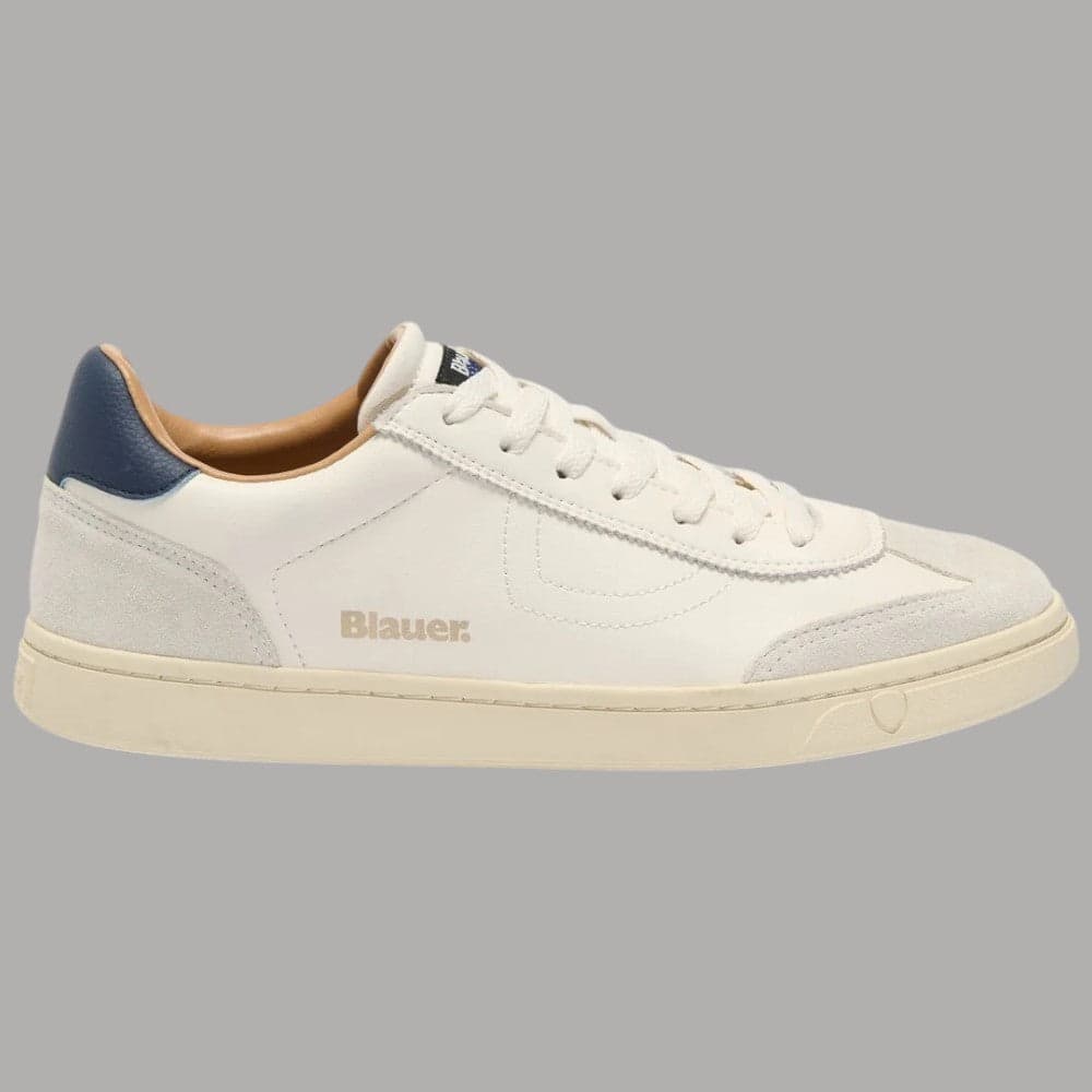 Sneakers Blauer Lowell design minimalista in pelle e camoscio