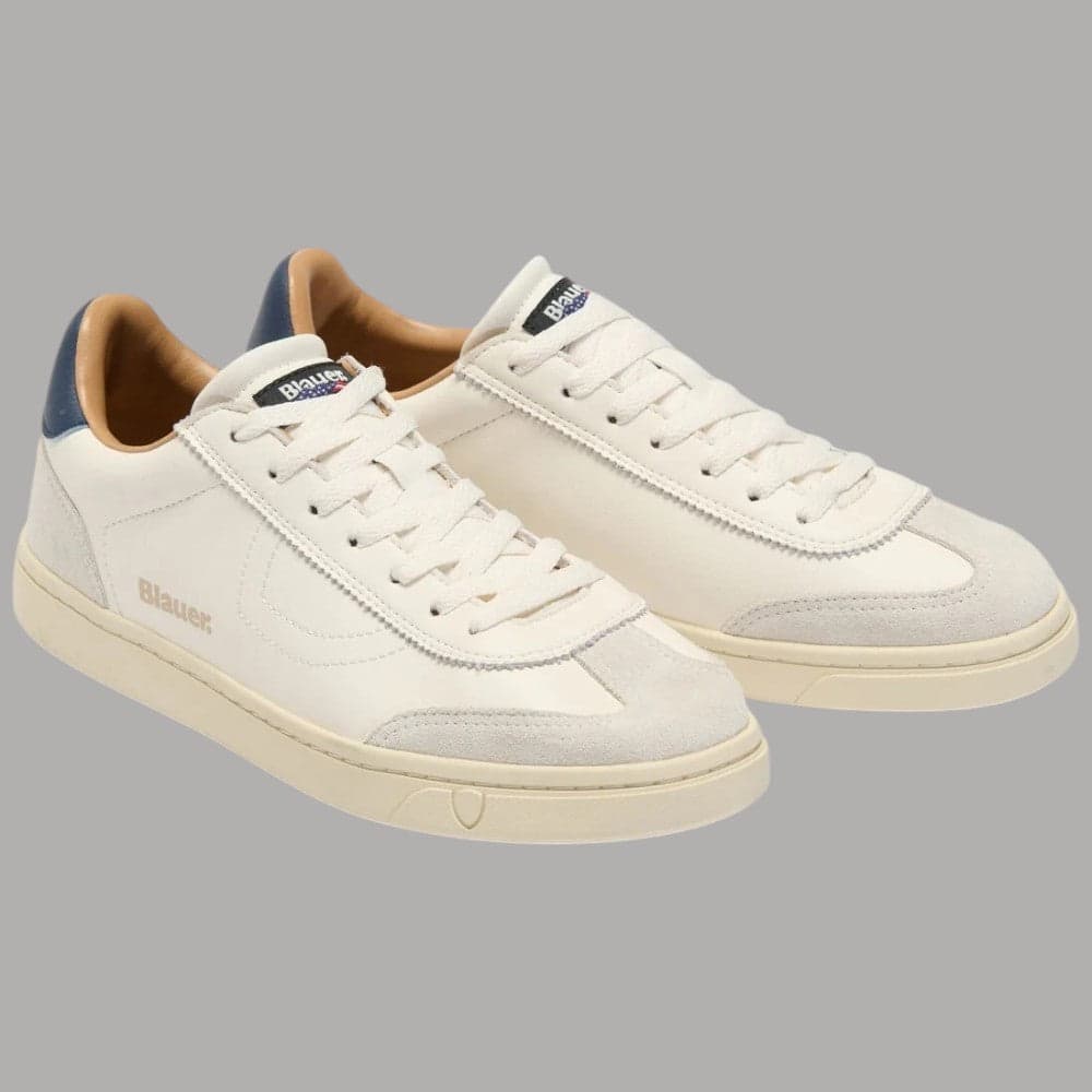Sneakers Blauer Lowell design minimalista in pelle e camoscio - 2