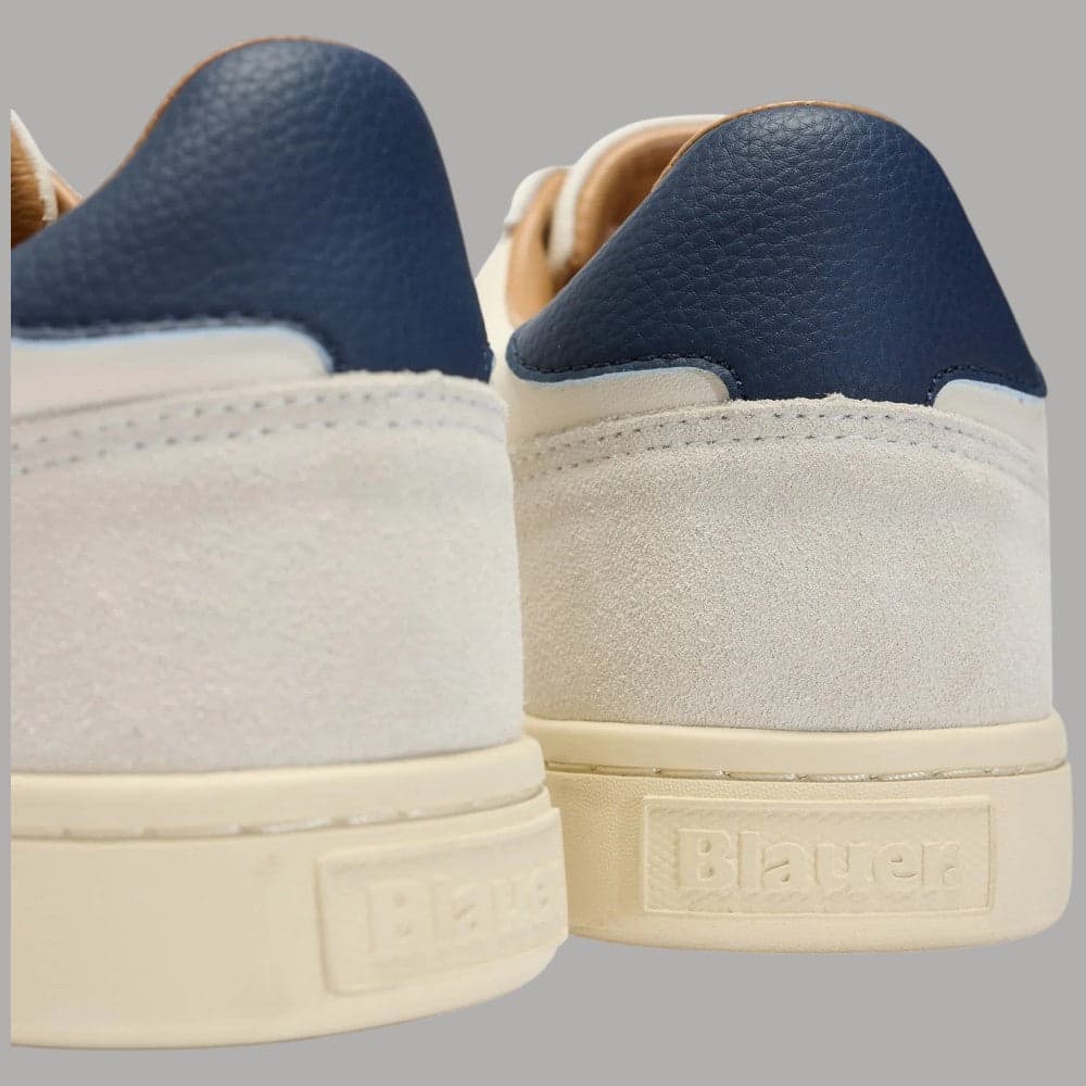 Sneakers Blauer Lowell design minimalista in pelle e camoscio - 5