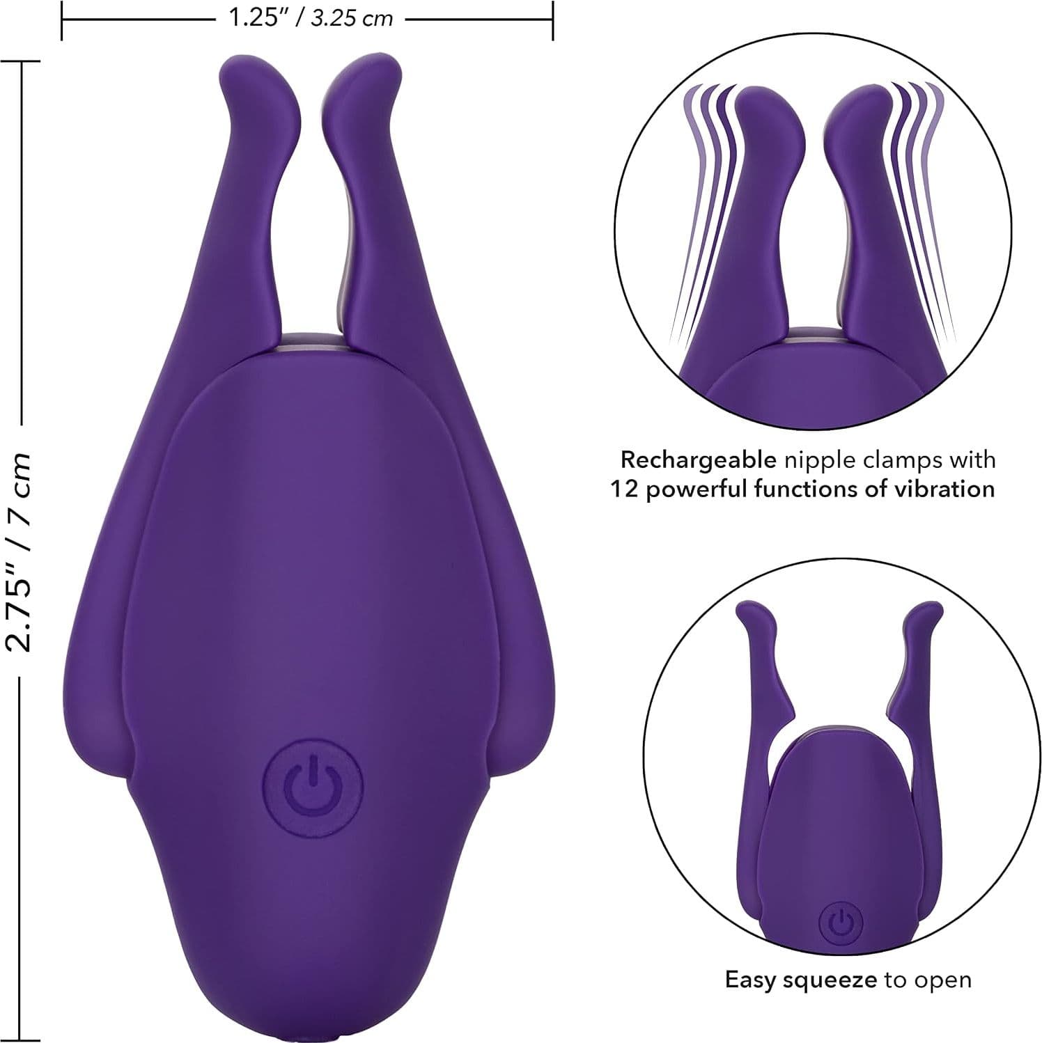 Pinzette Capezzoli 12 x vibranti ricaricabili USB wterproof BDSM Fetish bondage - 2
