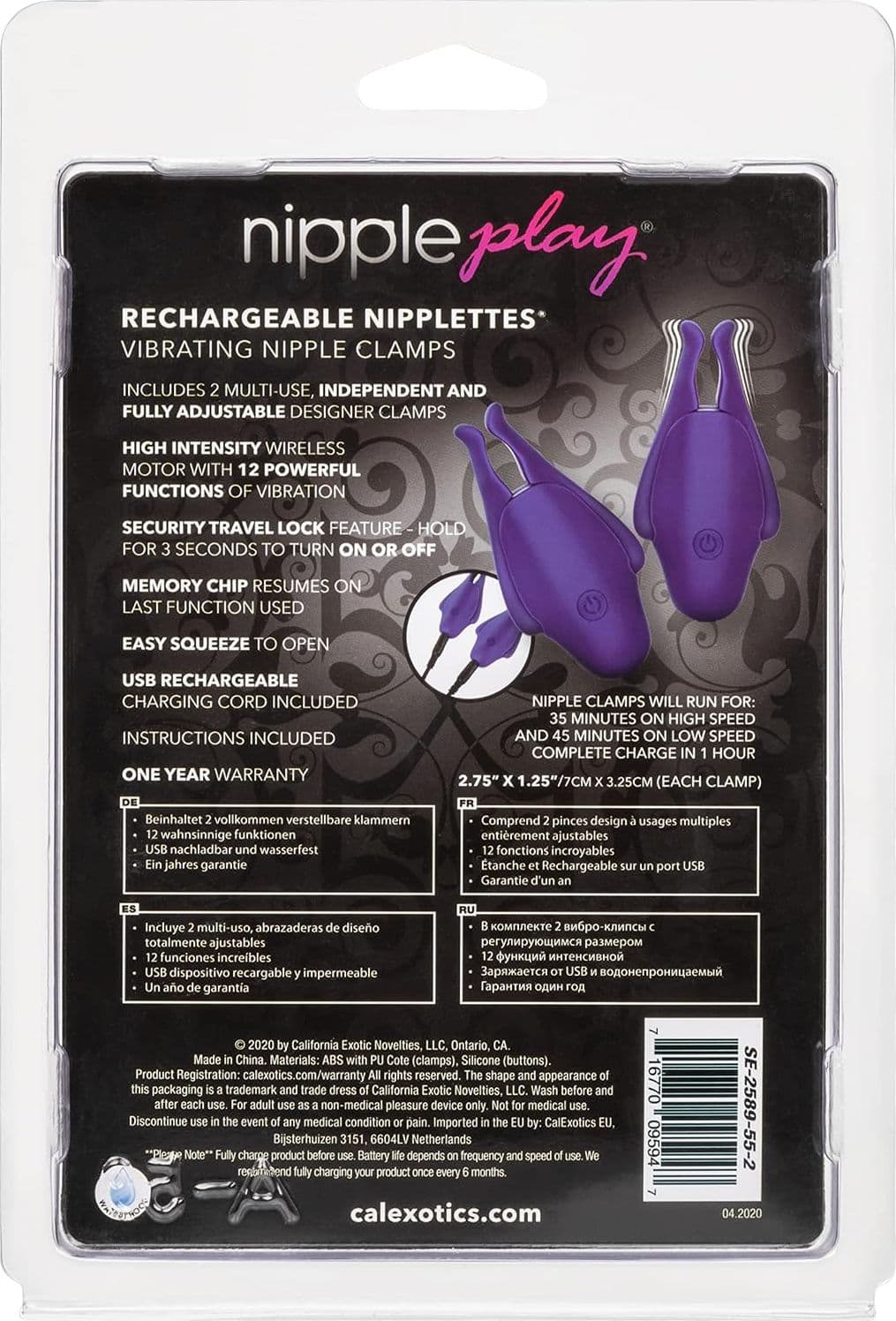 Pinzette Capezzoli 12 x vibranti ricaricabili USB wterproof BDSM Fetish bondage - 7