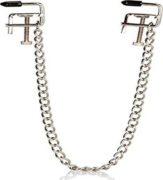 CalExotics Padded Vises Pinze Capezzoli Imbottite Regolabili Catena BDSM Fetish - 2