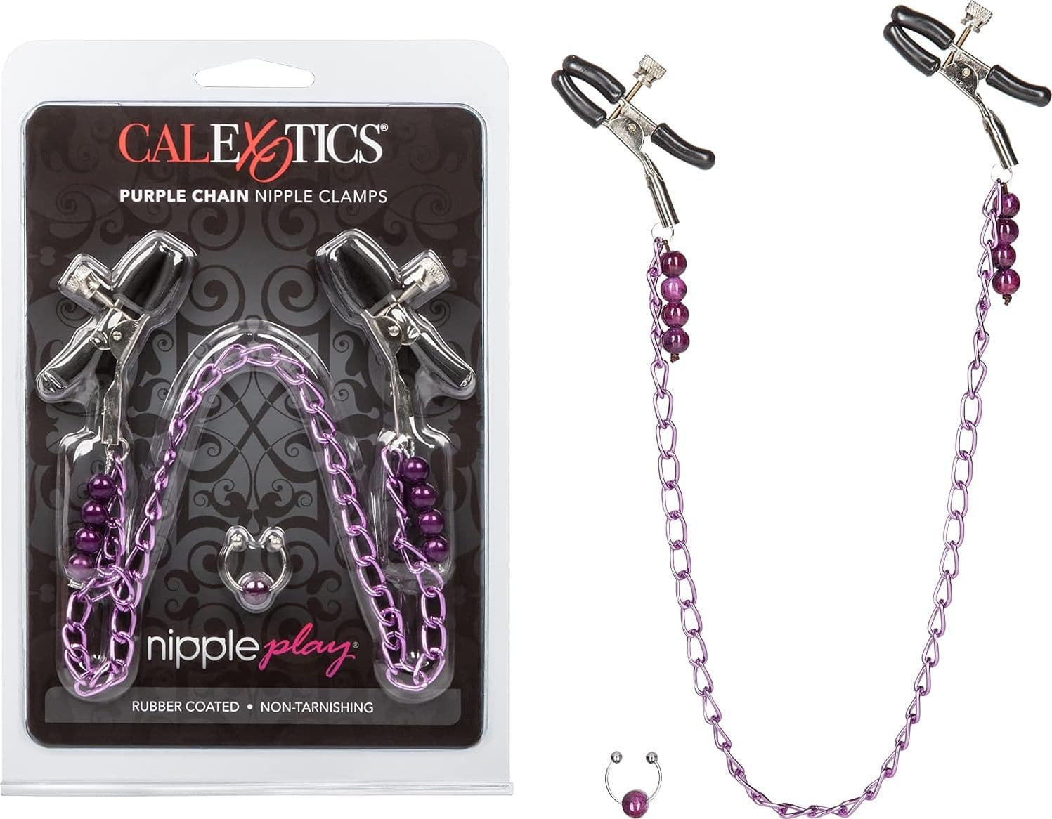 Pinze Capezzoli Regolabili  con anello ombelico Catena per BDSM Fetish bondage - 7