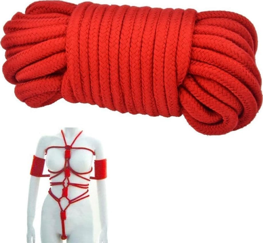 Passion Labs Mystery Corda Bondage Rossa Cotone 10 Metri Shibari BDSM Fetish - 6