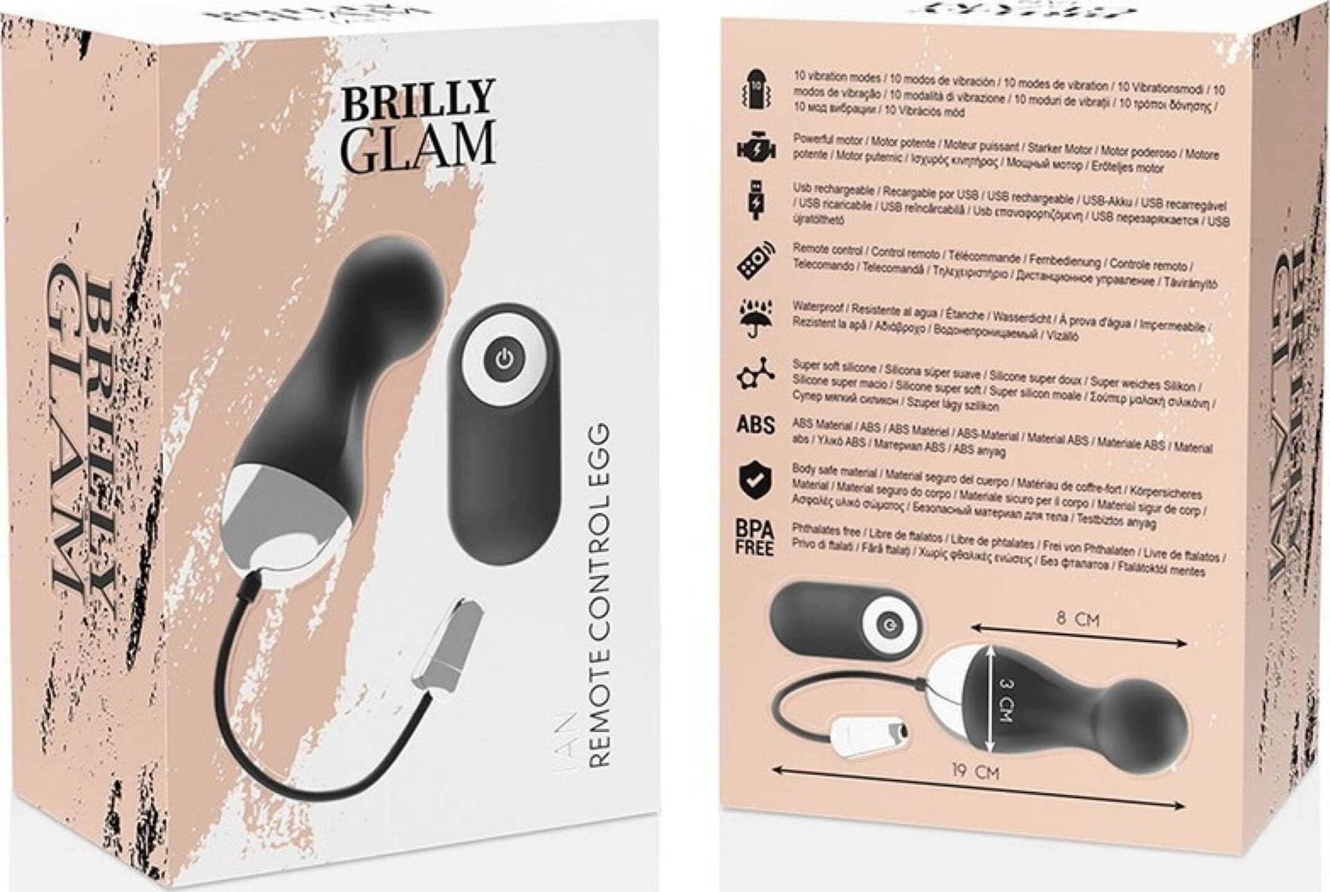 Sex Toy Donna Ovetto Vibrante Telecomando 10 Vibrazioni USB Brilly Glam Ian - 5