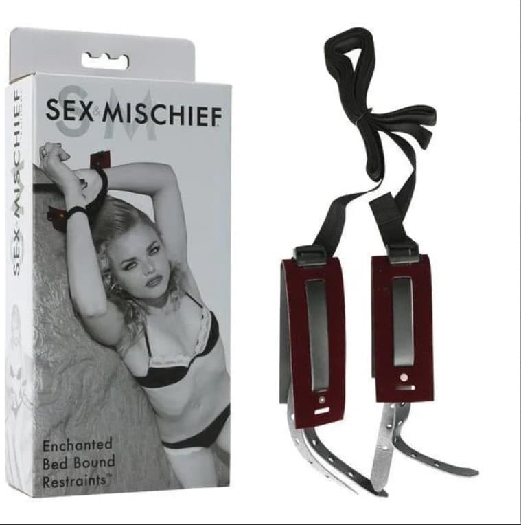 Kit Bondage Letto Manette Polsi Caviglie Cinghie Regolabili BDSM per Coppia - 5