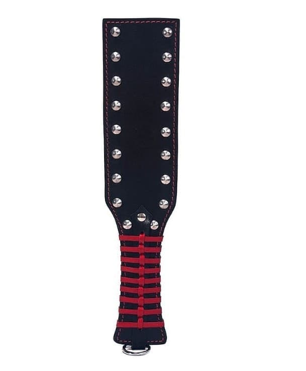 Paddle sculacciatore pesante vera pelle con borchie Devil bondage BDSM fetish - 3