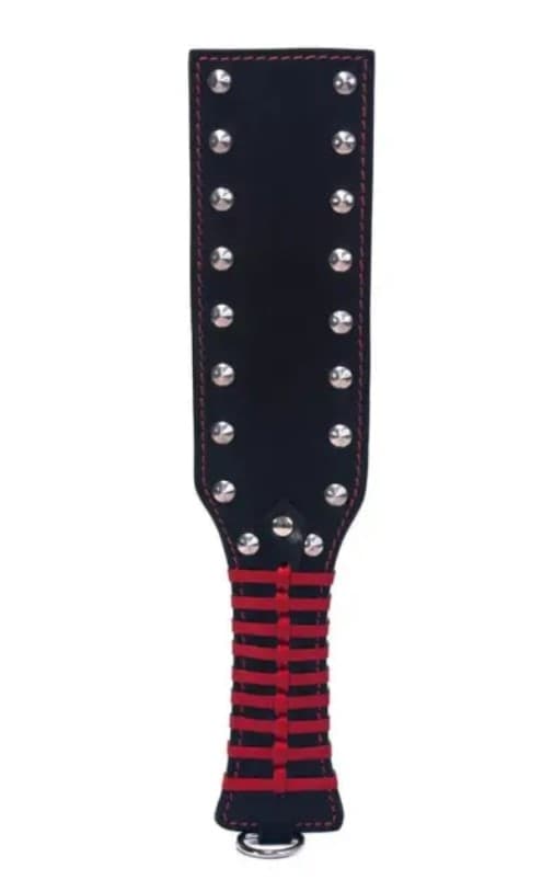 Paddle sculacciatore pesante vera pelle con borchie Devil bondage BDSM fetish - 5