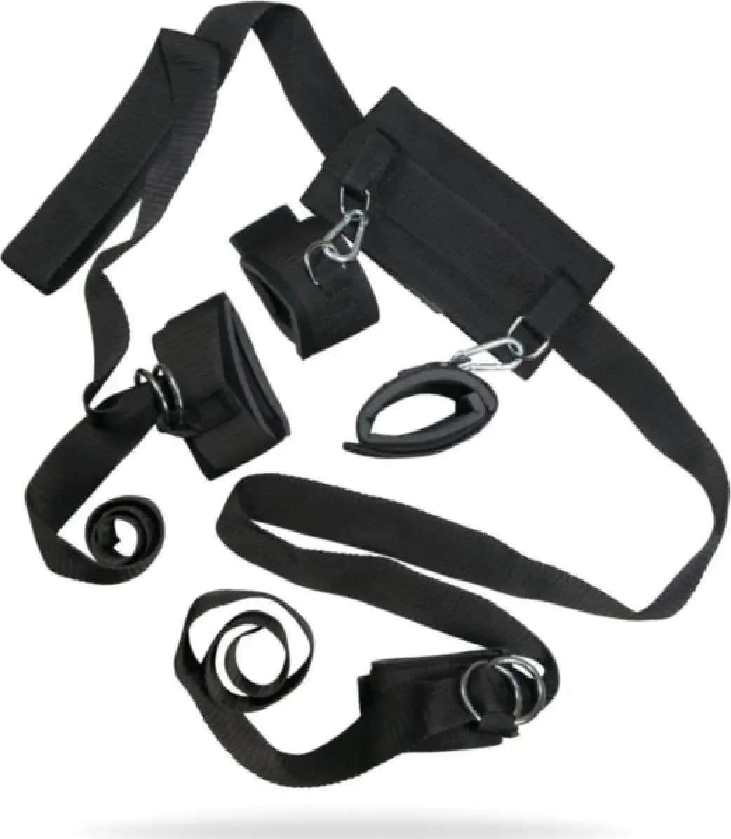 Kit Bondage Collare Manette Polsi Caviglie Cinghie Regolabili BDSM Bad Kitty - 5