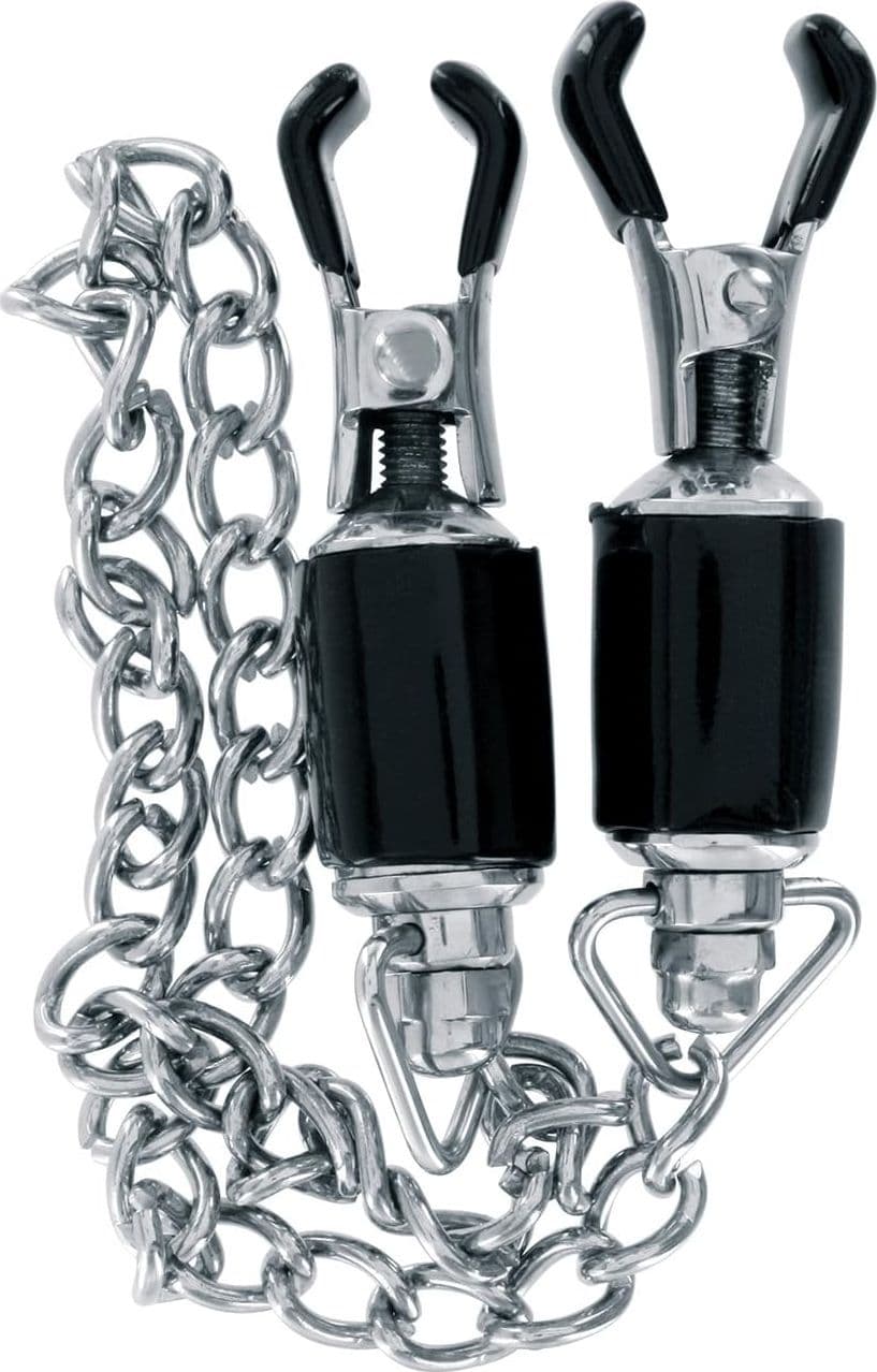 Pinze Capezzoli Regolabili Catena Acciaio Inox BDSM Fetish Steel Power Tools - 2