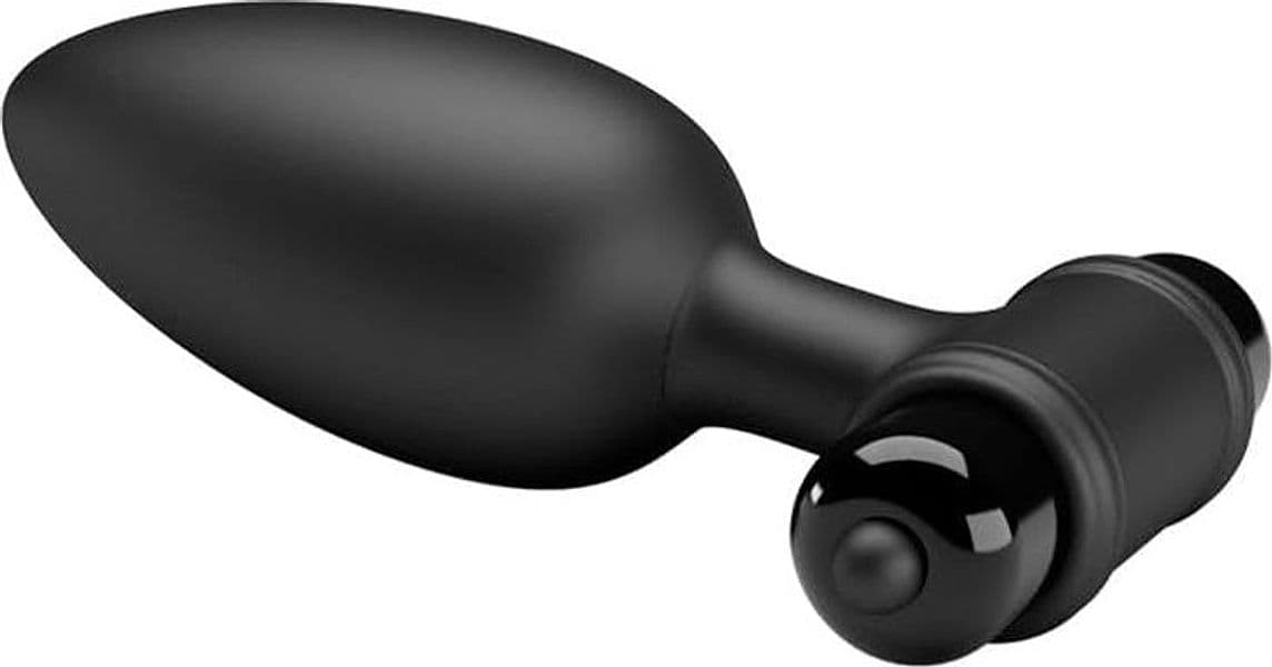 Plug Anale Vibrante Sex Toy 10 Vibrazioni Silicone Nero Pretty Love II Unisex - 2
