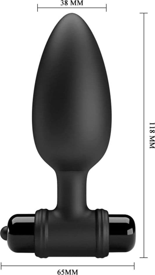 Plug Anale Vibrante Sex Toy 10 Vibrazioni Silicone Nero Pretty Love II Unisex - 9