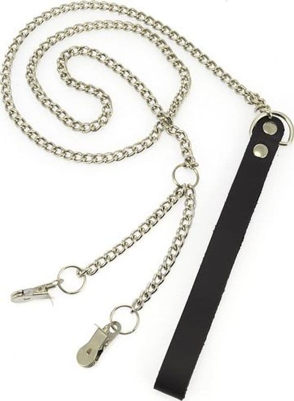Guinzaglio con catena 90 cm c.a.per vulva vagina per giochi BDSM bondage fetish - 2